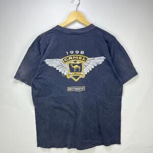 Vintage 90s Camel Sun Faded Biker Shirt Large 1998